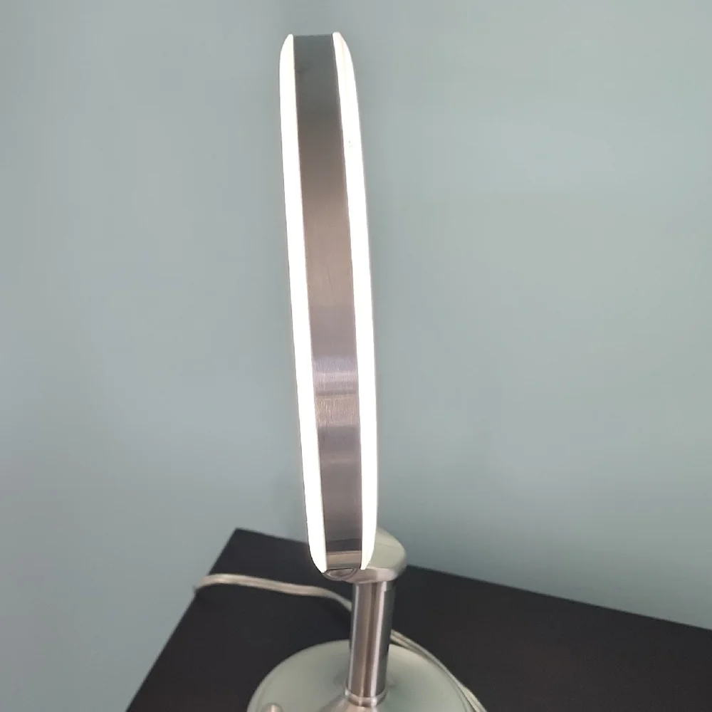 Brushed Nickel LED Vanity Mirror with White Light Ring